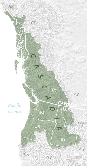 Cascadia Map by Lauren Tierney - Provided to me by author for uploading, CC BY-SA 4.0,<BR>
https://commons.wikimedia.org/w/index.php?curid=42904131